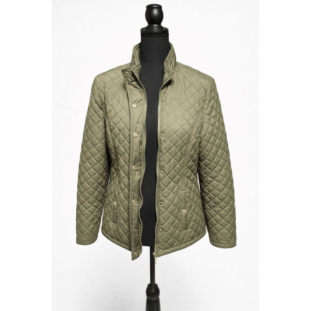 Jade & Ivory Quilted Jacket Olive Green Size M